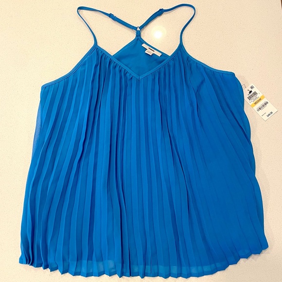 Bar III Tops - Bar III Flowy Tank!! Gorgeous pleated blue top! NWT